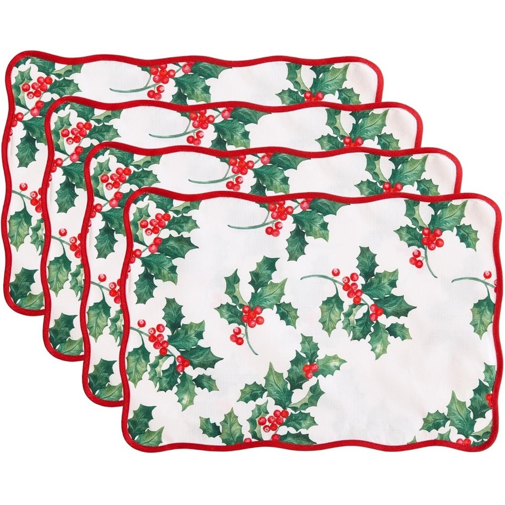 Festive Holly Placemats Set of 6
13 x 19